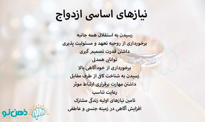 نیازهای اساسی ازدواج