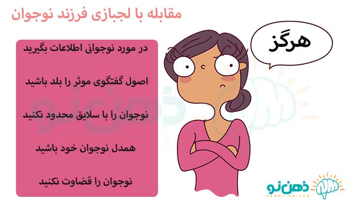 چگونگی مقابله با لجبازی فرزند نوجوان