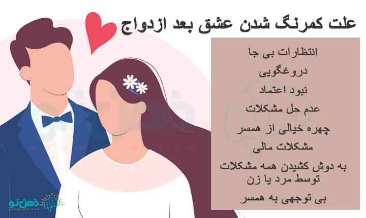 کم شدن عشق بعد ازدواج
