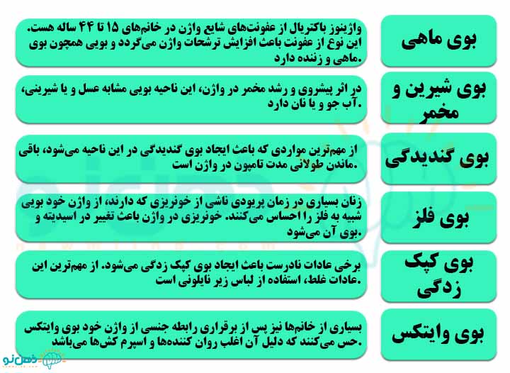 انواع بوی بد واژن