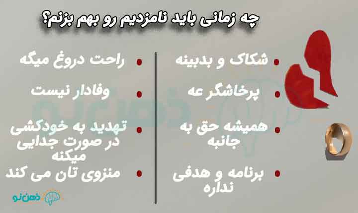 چگونه نامزدیمو بهم بزنم