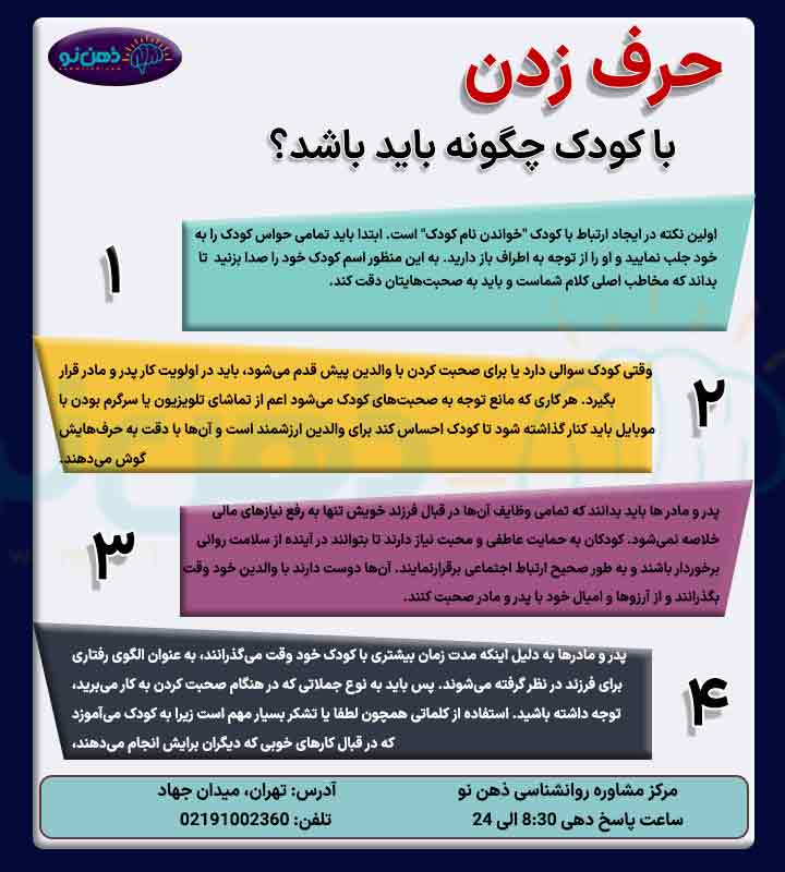 اینفوگرافی حرف زدن با کودک