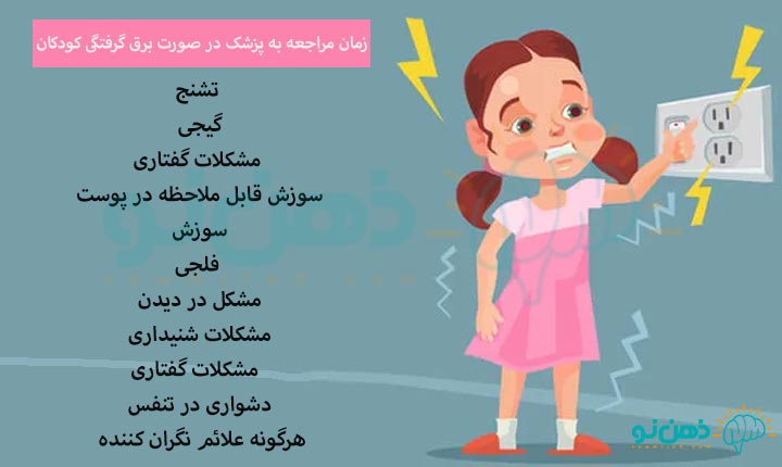 زمان مراجعه به پزشک در صورت برق گرفتگی کودکان
