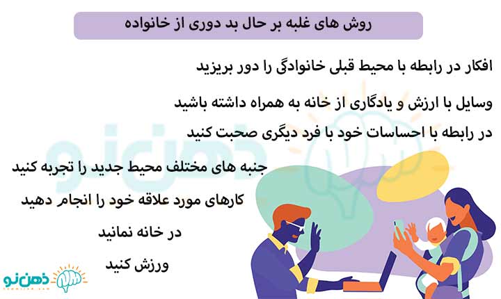 روش های غلبه بر حال بد دوری از خانواده