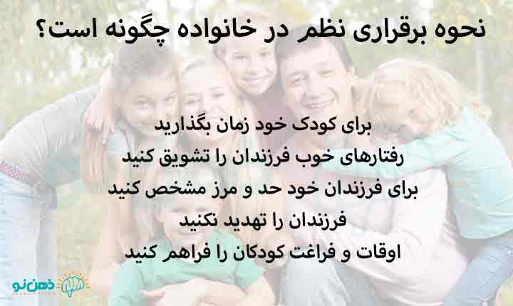 نحوه برقراری نظم در خانواده چگونه است؟