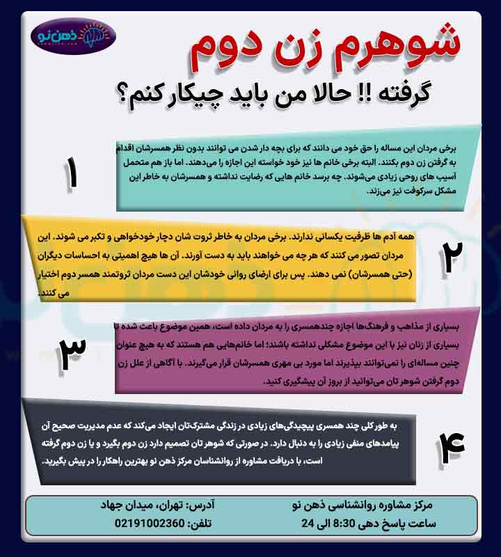 اینفوگرافی شوهرم زن دوم گرفته