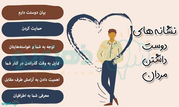 نشانه های دوست داشتن مردان