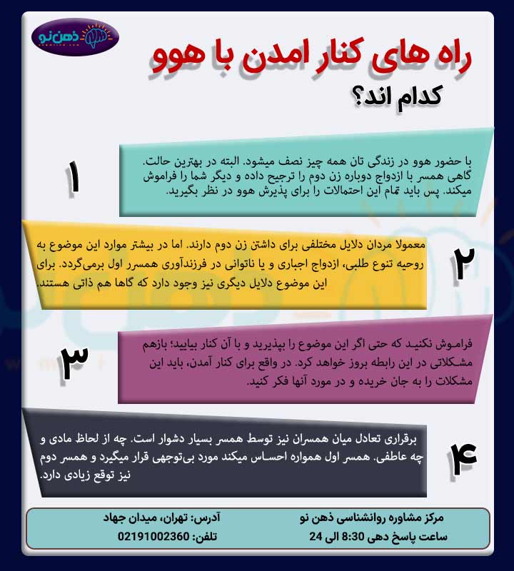 انواع راه های کنار امدن با هوو