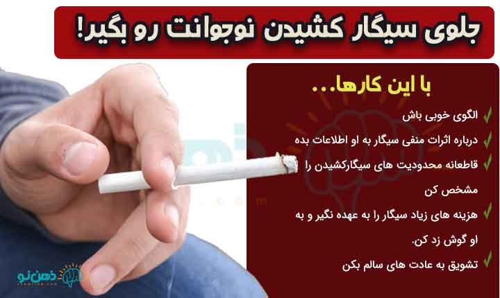 جلوگیری از سیگار کشیدن فرزند نوجوان