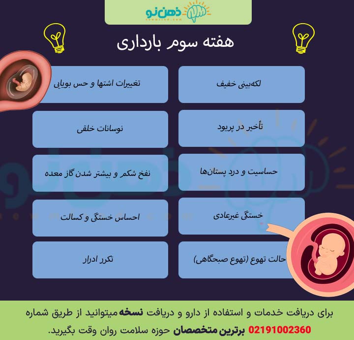 نشانه های هفته سوم بارداری